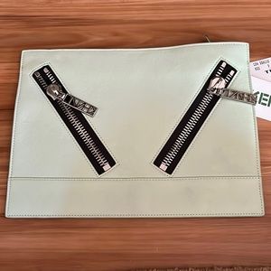 Kenzo mint leather clutch